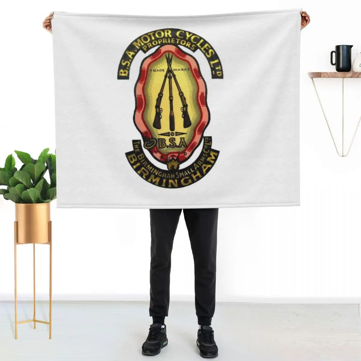 BSA Small arms badge Throw Blanket Bed linens Sofa Quilt Hairys Flannels Plaid on the sofa Blankets For Bed Blankets