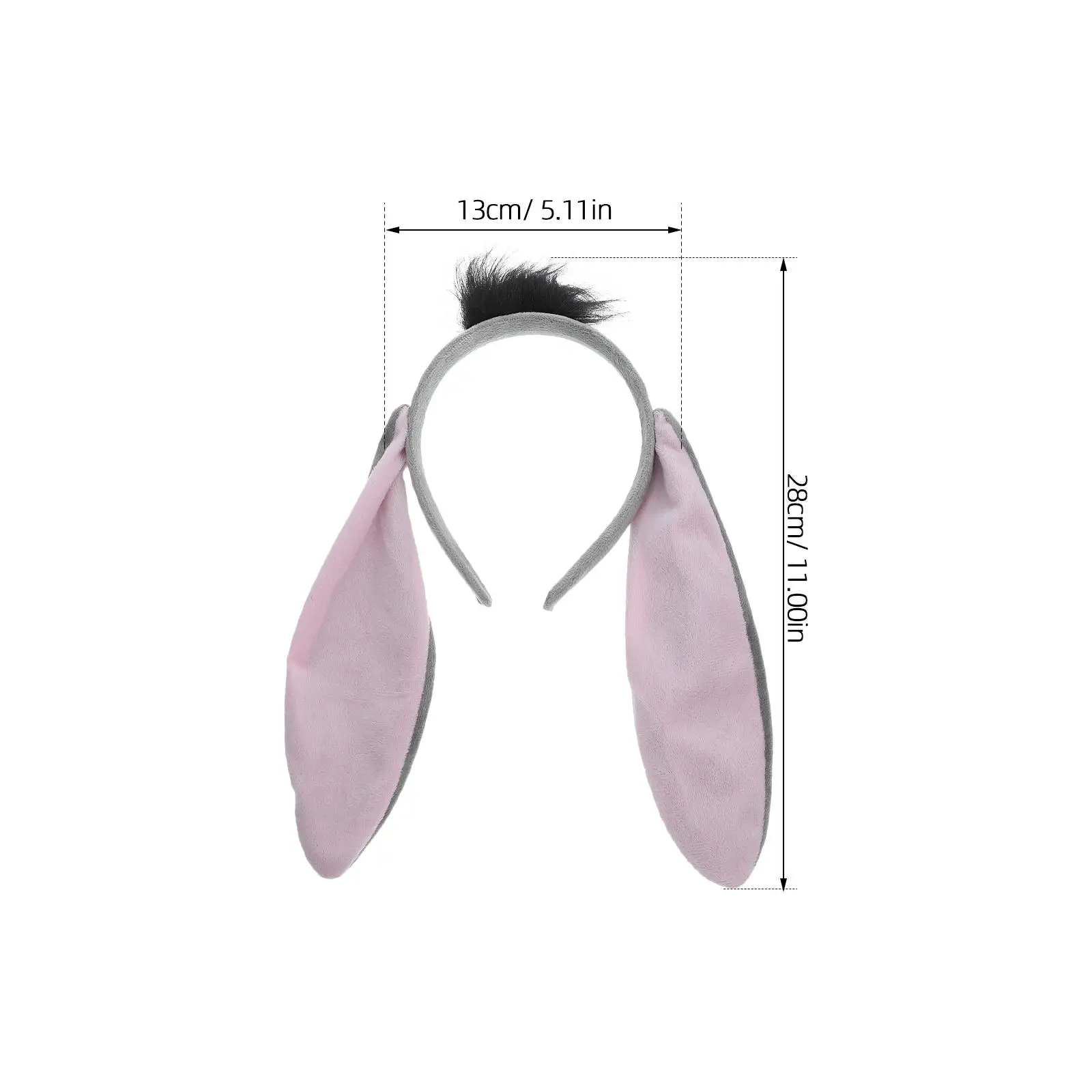 

Donkey Headband Tail Hair Accessories Kids Costume Animal Soft Elastic Cartoon Halloween Party Makeup