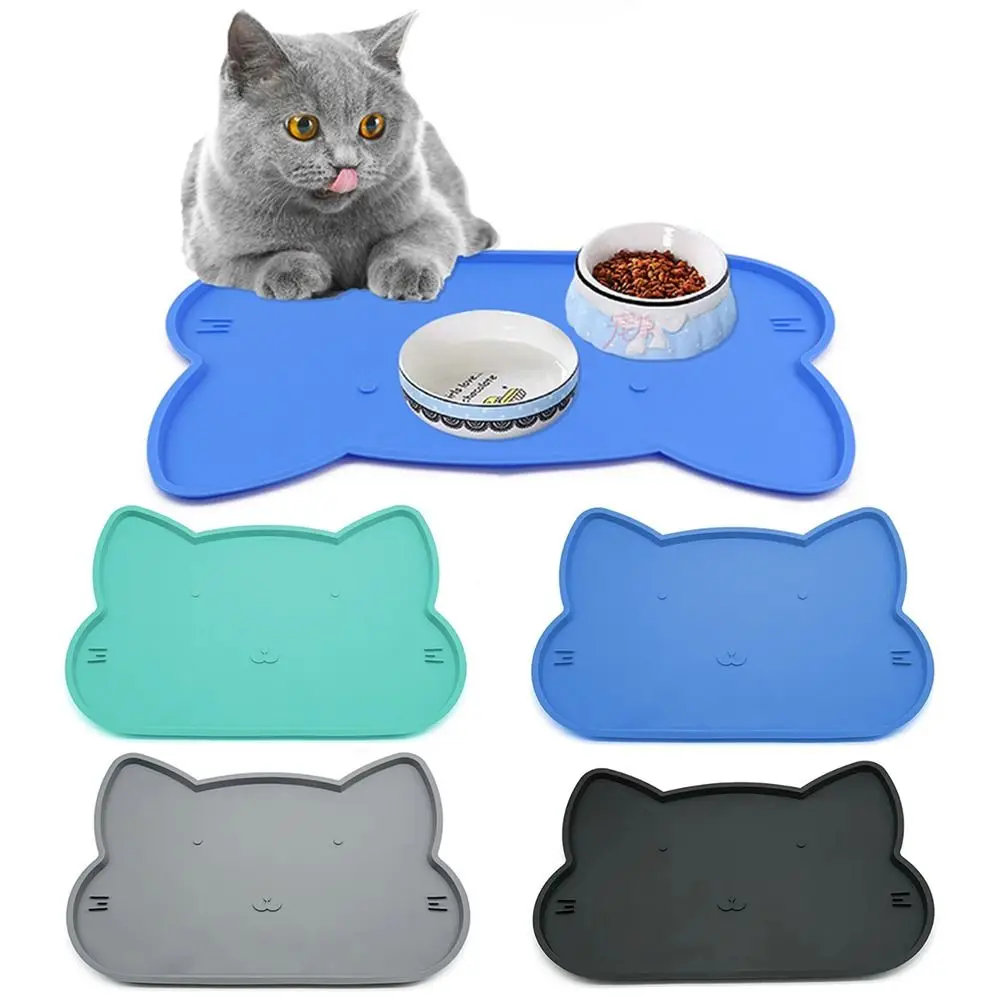 

Durable Silicone Pet Bowl Mat Anti Overflow Anti-slip Cat Placemat Easy To Clean Waterproof Dog Drinking Pad for Dog Cat