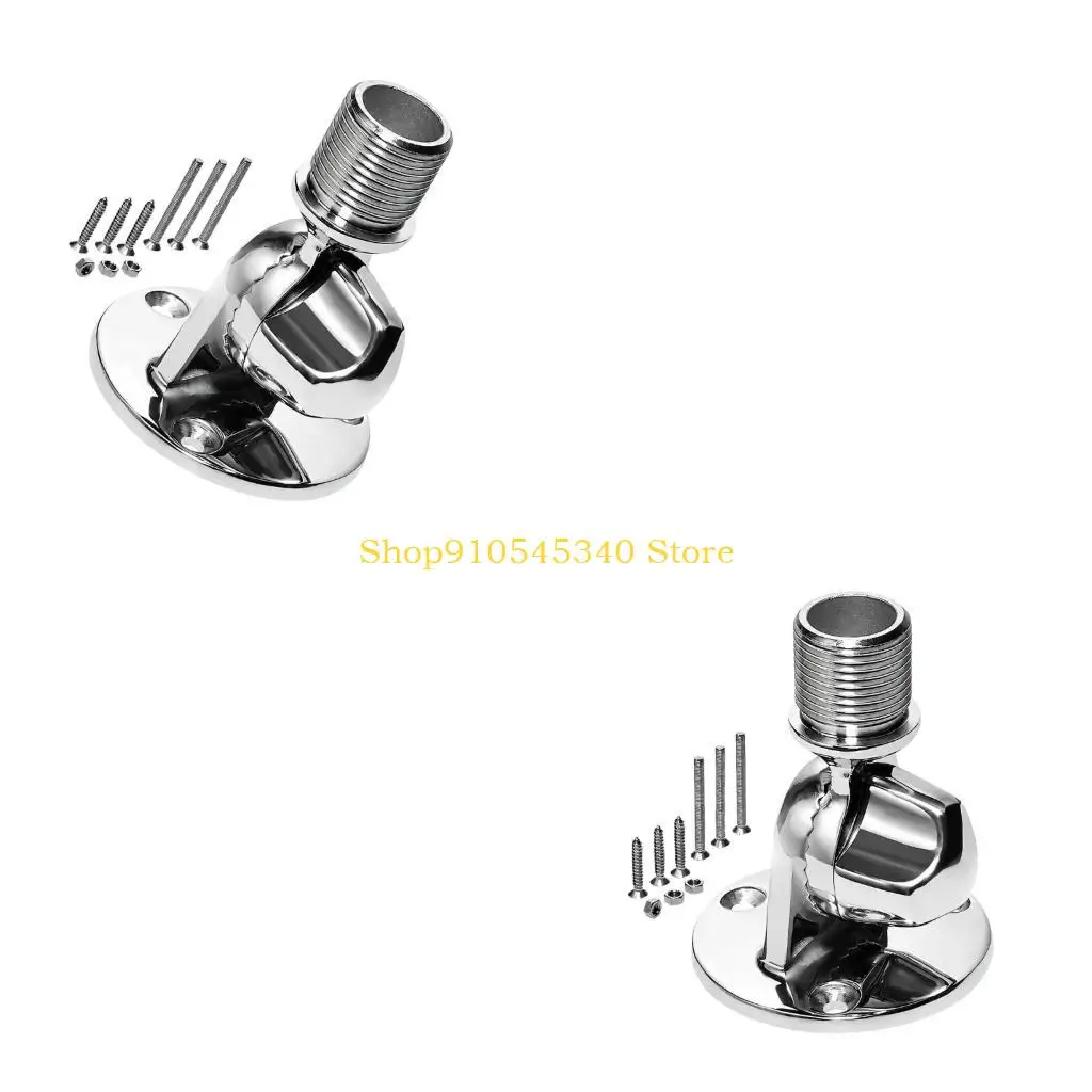 U2JA Stainless Steel Marine Antenna Mount 1 Inch Threaded Angle Base for Boat Antenna Position Replacement and Routine Service