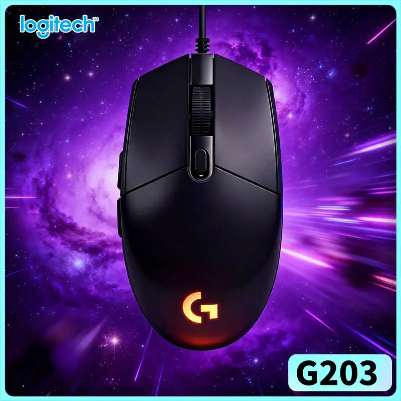 Logitech G203 Prodigy Wired Gaming Mouse 8000 DPI RGB Lighting 6 Buttons On-Board Memory 1000Hz Polling ChromeOS Quick Reaction