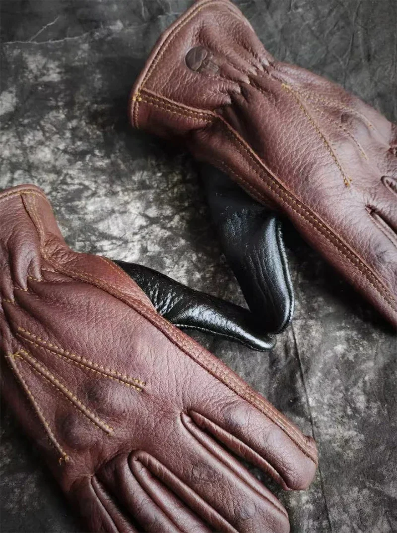 Винтажные кожаные перчатки для гонок на мотоциклах Guantes Moto Luvas с полным пальцем, байкерские перчатки для мотокросса MTB, перчатки с сенсорным экраном