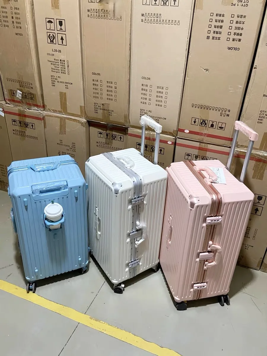 ティエンド アルミ合金フレーム 大容量 五輪 ラゲバッグ 30インチ ex スーツケース ブレーキとコンビネーションロック付き