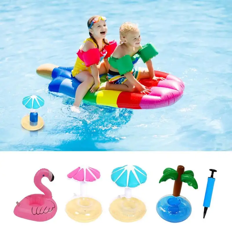 Flotadores de bebidas para piscina, flotadores de piscina gruesos y bonitos, flotadores de bebidas ligeros y resistentes, accesorios de piscina para cumpleaños, aniversario de Pascua