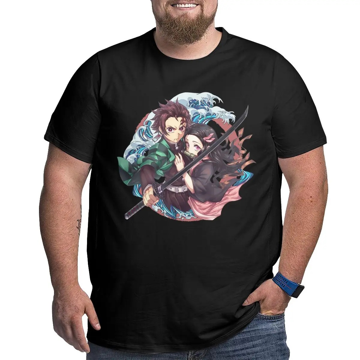 

Demon Slayer aime T Shirts Pure Cotton printed Tops printed t-shirt Round Neck Big Tall Tees Plus Size 4XL 5XL 6XL T-Shirts