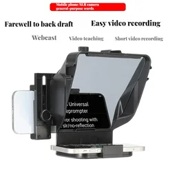 UURig SLR Camera Mini Teleprompter Prompter for Smartphone/DSLR Camera Video Recording Live Streaming Interview W Remote