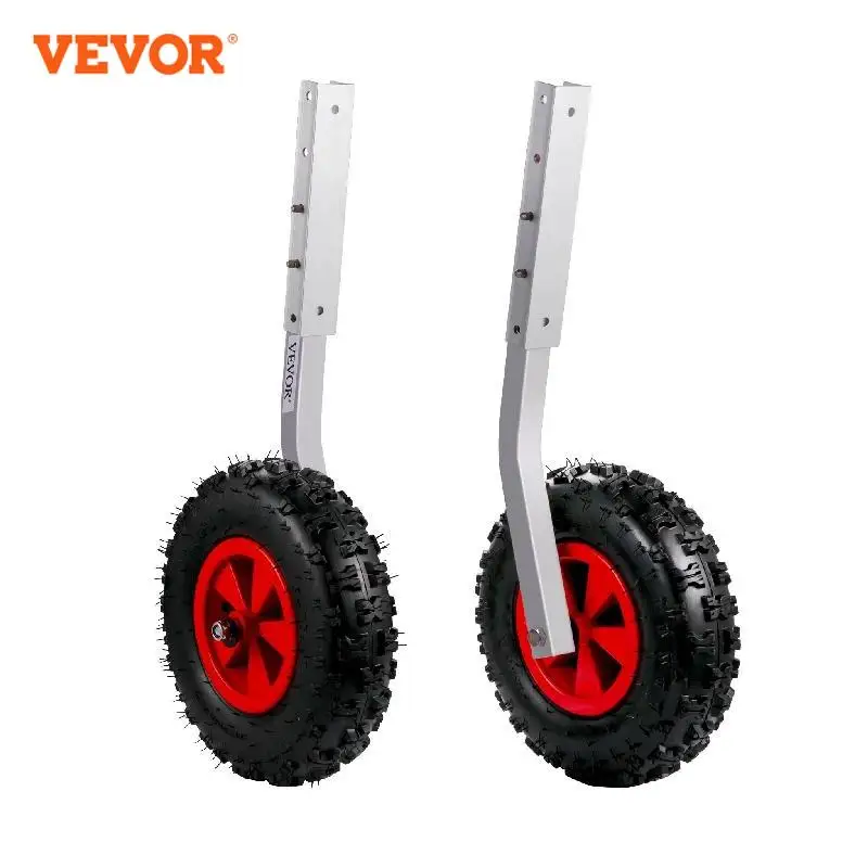 VEVOR 2Pcs Inflatable Boat Launching Wheel 227 KG Weight Load Capacity Aluminum Frame 31CM Diameter Rubber Tire Ship Moving Tool