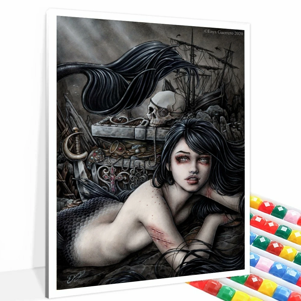 Vampire Girl Witch Gothic Full Square Round Cross Stitch Rhinestones 5D DIY Diamond Painting Embroidery Art Mosaic Home Decor