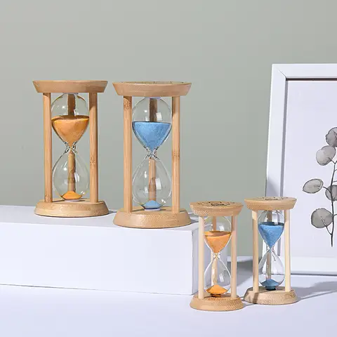 1PCS 3/5/10/15/30 Minutes Wooden Hourglass Timer Home Living Room Desktop Decoration Children Birthday Gift Portable Sand Clock