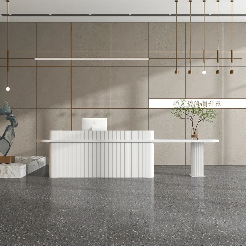 Aesthetic Center Decor Hairdressing Counter Bar Furnishings Table Atelier Professional Reception Pink Party Tables Cashier Bank