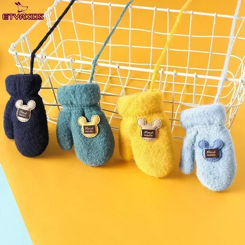 1-6 Years Old Baby Mittens Newborn Children Kids Winter Gloves Mohair Plush Thick Boys Girls Gloves