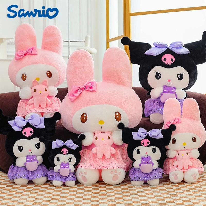 

35-75 см большой размер Sanrio Kuromi Embrace The Little Monster плюшевые My Melody Kawaii мультфильм аниме орнамент Peluche детский подарок