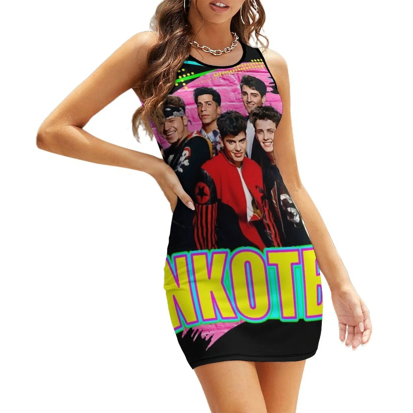 NKOTB Music Classic T-shirt senza maniche vestito estivo eleganti abiti da festa per le donne 2025 abiti estivi da donna 2025 abiti da ballo
