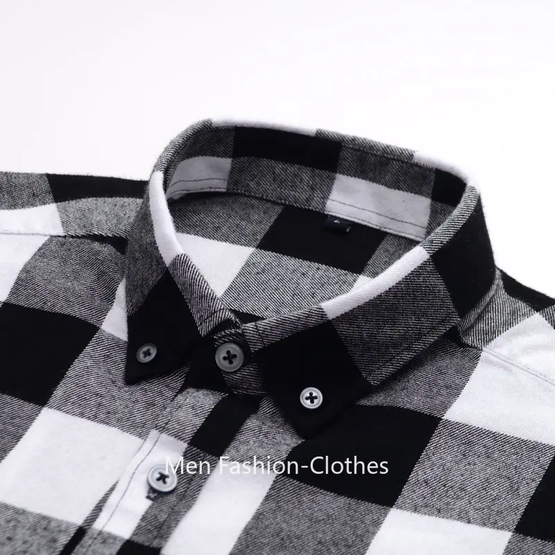 2023 Man Plaid Shirts Cotton Chemise  Male Blouses Casual Long Sleeve Formal Business Shirt  Men's Clothing