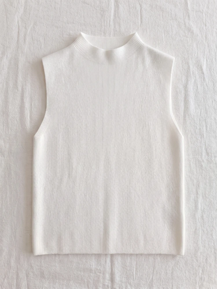 zjaiss 2026 Summer Crop Tops Knitted Women Tank Top Slim Sweater Sleeveless Pullovers Spring Autumn Solid Versatile Vest