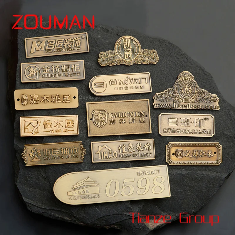 Custom , Personalise Custom Made Laser Etched Brass Logo Metal Name Plates