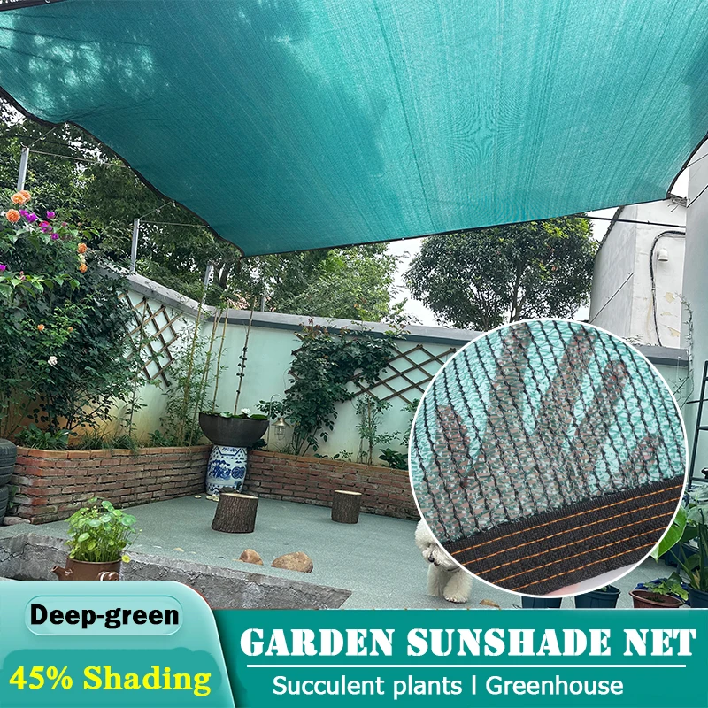 

Deep Green Sun Shade Net 45% Shading Rate UV Protection Outdoor Sunscreen Mesh for Garden Patio Yard Balcony Plant Cover
