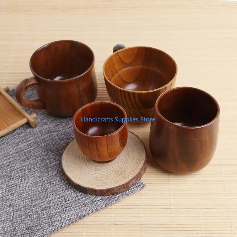 R1WA Wooden Cup Primitive Handmade Natural Coffee Beer Juice Milk Tea Mug