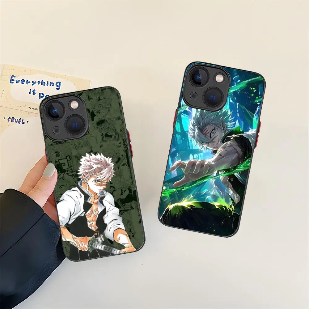 

Чехол для телефона Demon Slayer Sanemi для iPhone 16, 15, 14, 13, 12, 11 X XR XS 8 7 Pro Max Plus, силиконовый смартфон с мини-цветной печатью