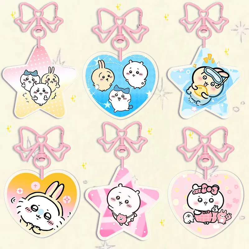 Acrylic Keychain 6CM for Chiikawa ’s Anime Decorative Accessories Pendant Butterfly Knot Buckle Hachiware Usagi Lovely Gift