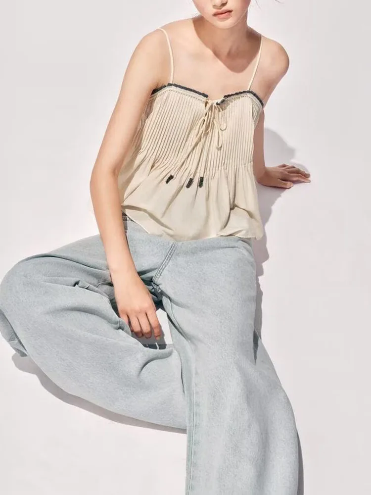 

Faionable женская Новое поступление, осенняя сезонная одежда, асимметричный цветной дизайн, универсальный топ с кружевной отделкой