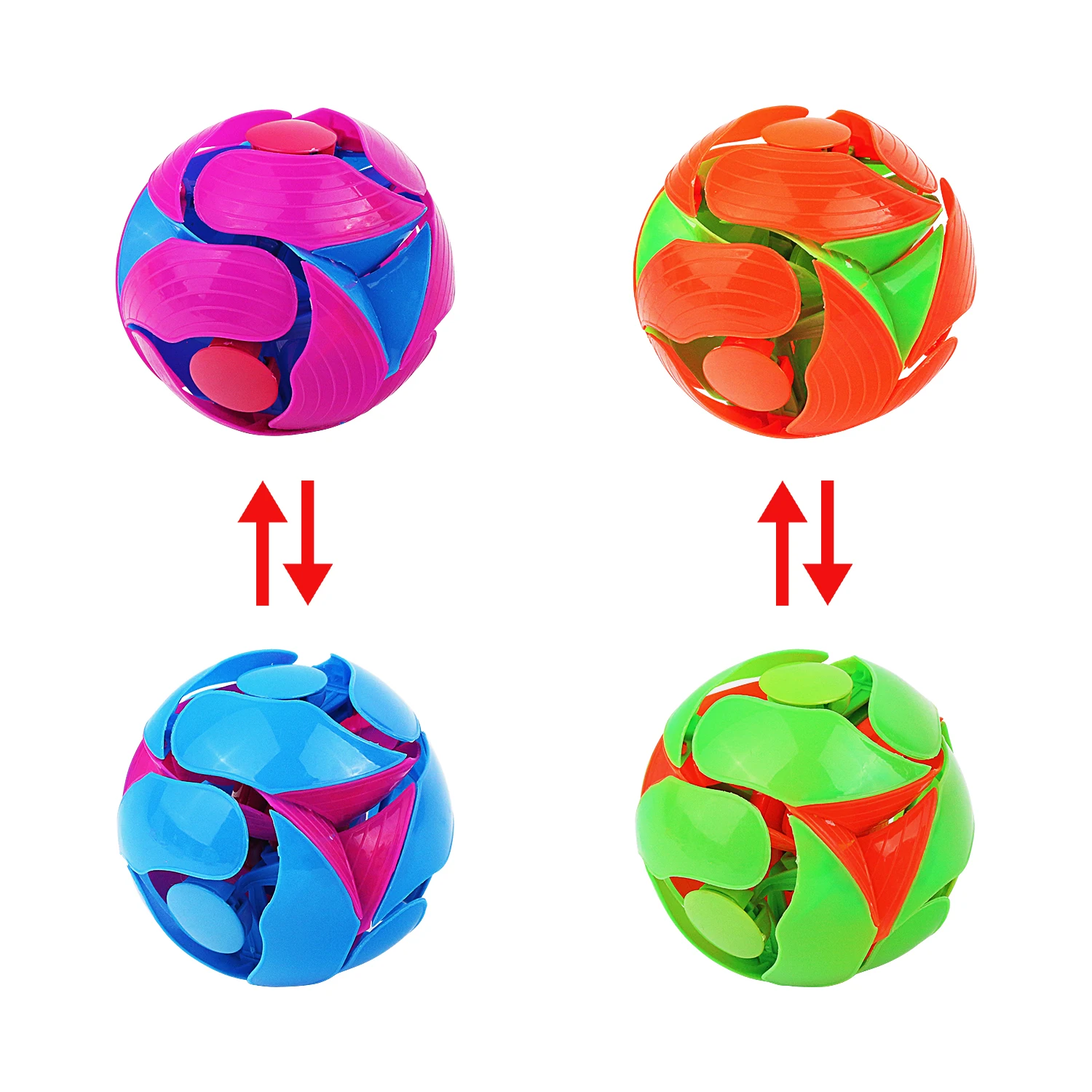 Hand thrown color changing ball, dual color changing magic ball decompression toy, thrown up and down to change color