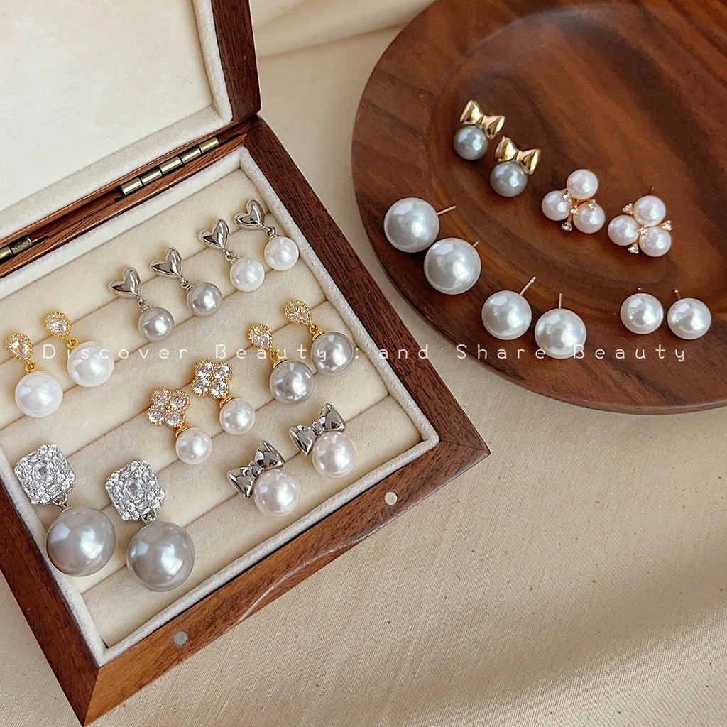 

Аксессуары для самостоятельного изготовления: французские легкие роскошные высококачественные жемчужные серьги, нишевые модные универсальные серьги-гвоздики с цирконами, корейские элитные серьги.