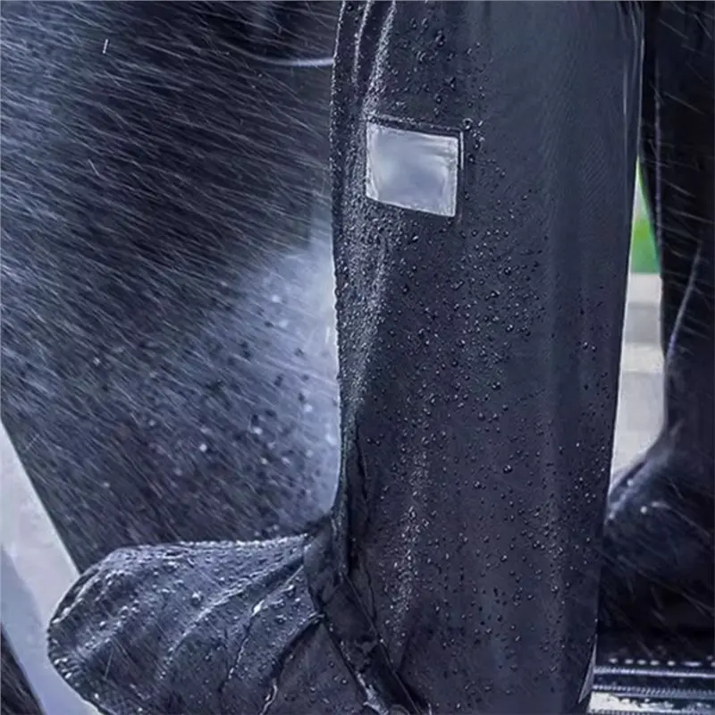 TEXU Non-Slip Waterproof Rain Boot Shoe Covers With Zipper& Reflector Foldable Overshoes