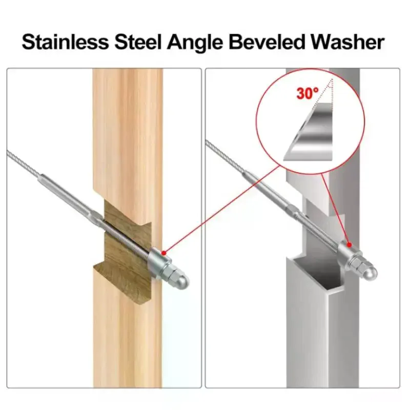 Stainless Steel Cable Railing Stair Ends 1/4