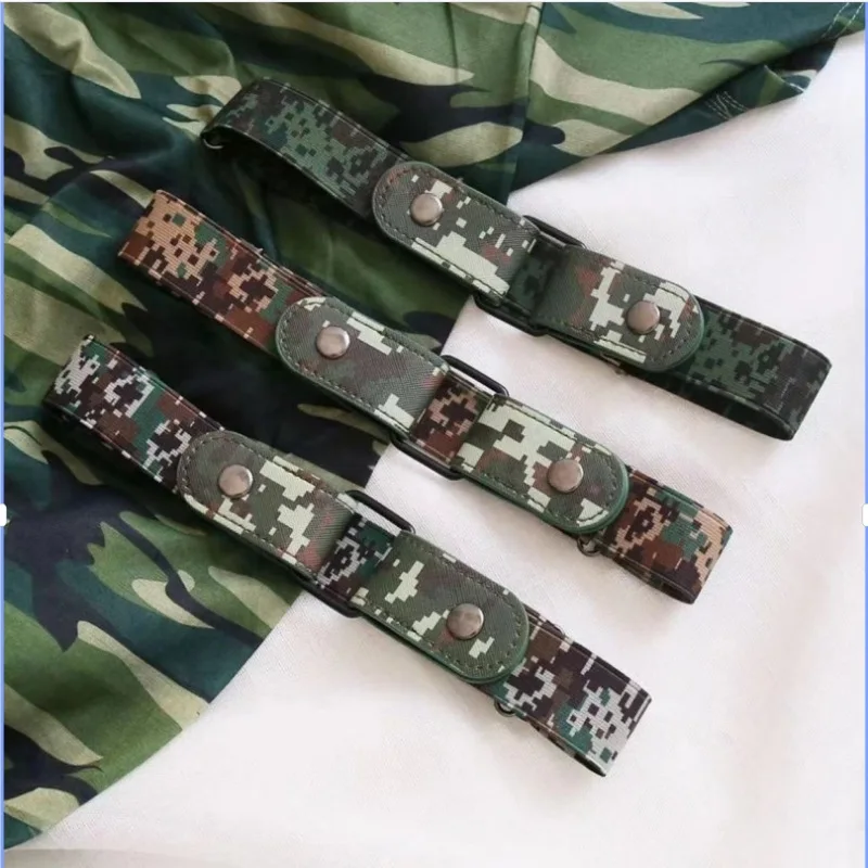Camouflage Military-Style No-Fuss Belt Unisex for College Students and Teens Sturdy Durable Elastic Outdoor Belts
