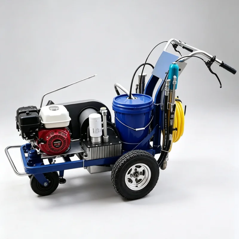 Line Striper Hand Push Parking Lot Workshop Road Surface Adjustable Spray Width Easy Operation Traffic Marking Equipment