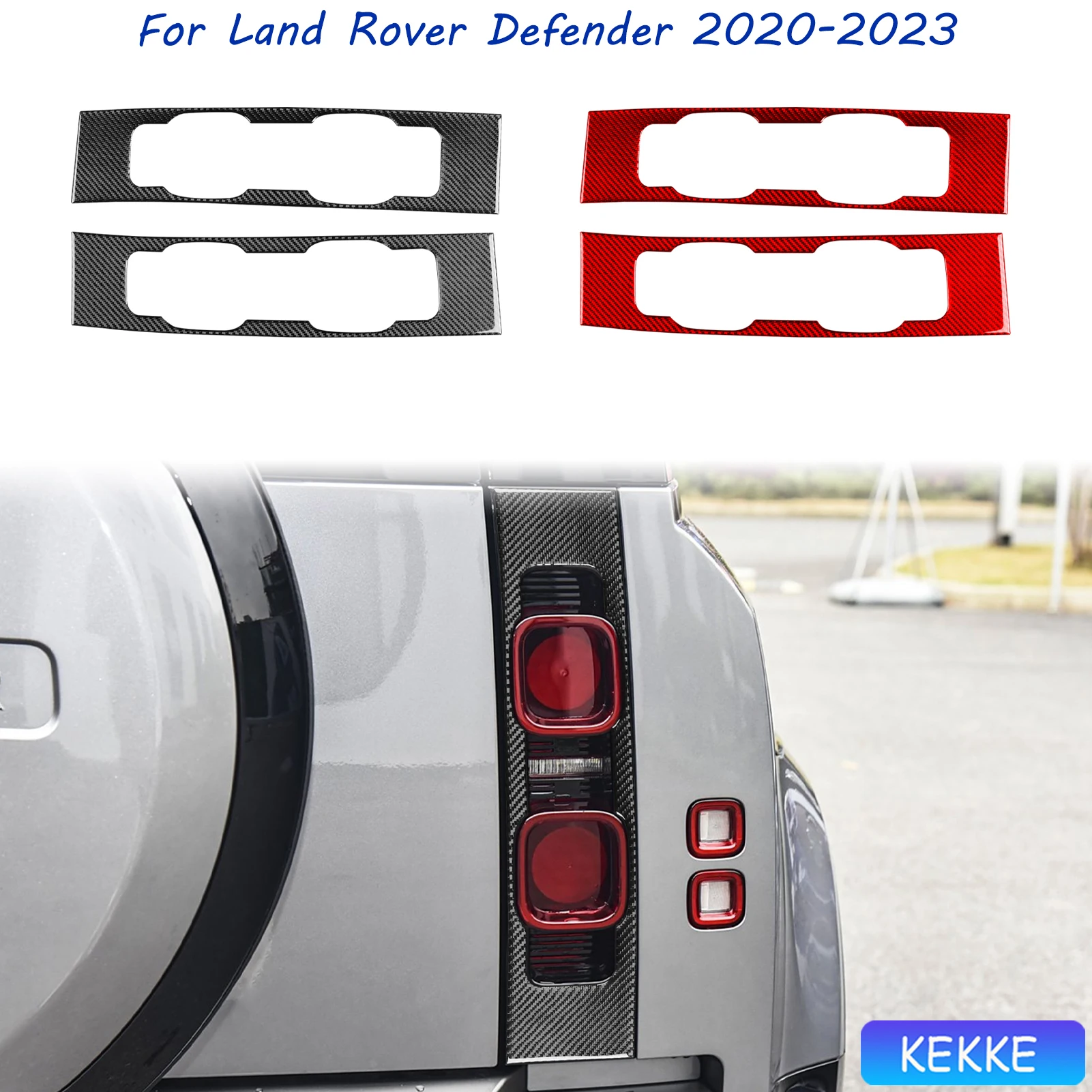 

For Land Rover Defender 2020-2023 Auto Rear taillight panel Trim Sticker Carbon Fiber Decoration Exterior Accessories