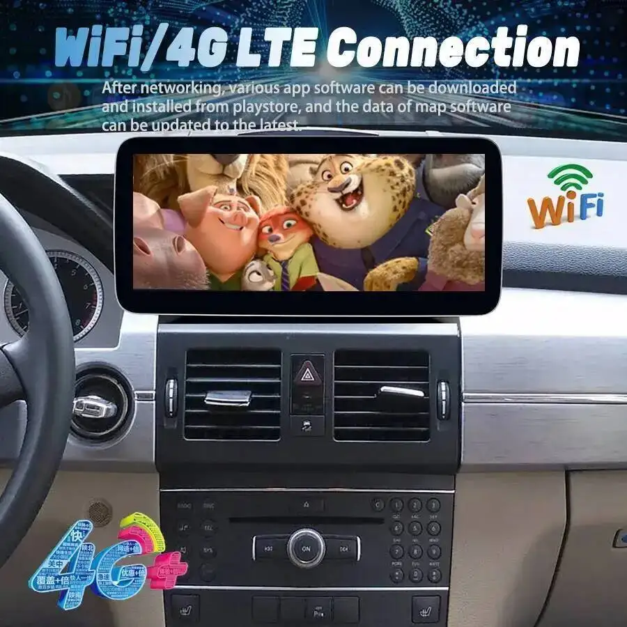 12.3inch Android13 Wireless CarPlay Car Radio For Benz GLK 280/300 X204 GLK 2008-2012 GPS Navi Multimedia Video Player Head Unit