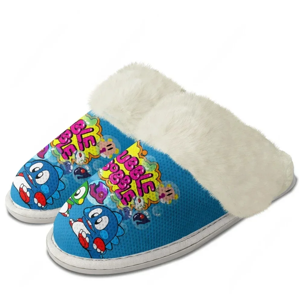 Pantuflas de Felpa Bubble Bobble, Zapatos Cálidos para Hombre y Mujer, Pantuflas Ligeras Térmicas Personalizadas para el Hogar y el Dormitorio, DIY
