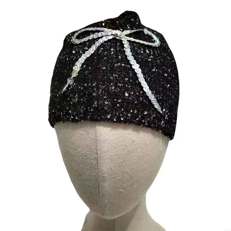 Bowknot Sequined Hat Multifunctional Comfortable Hat Softable Handmade Hat Fashion Accessory