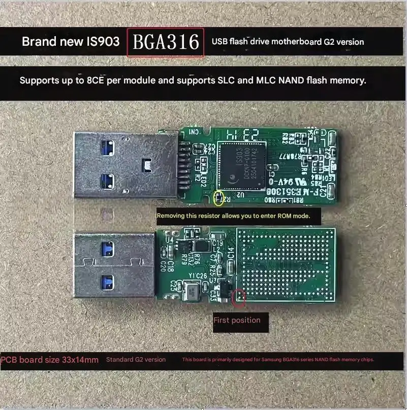 IS903 USB Flash Drive Controller Board BGA152, BGA132, BGA272, BGA316, TSOP48 Motherboard