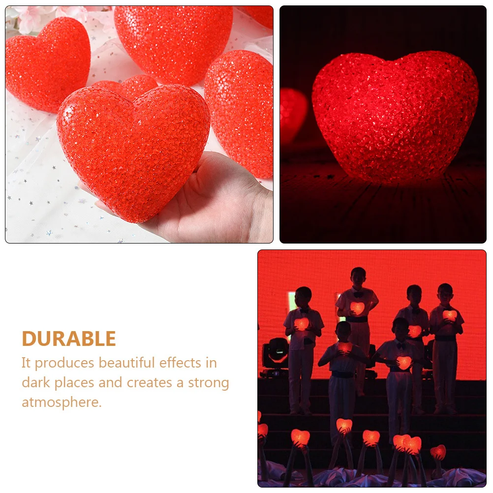 

2pcs Luminous Heart Premium Glow Party Favor For Kids Night Light Decor Flashing Heart Shaped Gift Birthday Event