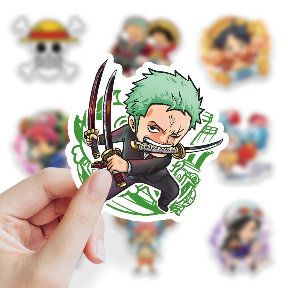 10/30/55pcs Cute One Piece Anime Stickers Cartoon DIY Skateboard Phone Case Laptop Waterproof Cool Zoro Luffy Sticker Decals Toy