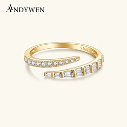 ANDYWEN Women 100% 925 Sterling Silver Resizable Ring 2024 Fine Jewelry Anniversary Wedding Party Jewelry