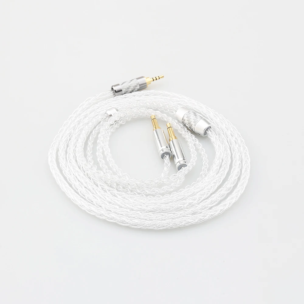 HIFI 8 Core 99% 7n Pure Silver Earphone Cable For Hifiman Sundara Ananda HE1000se V2 HE6se he400se Arya He-35x