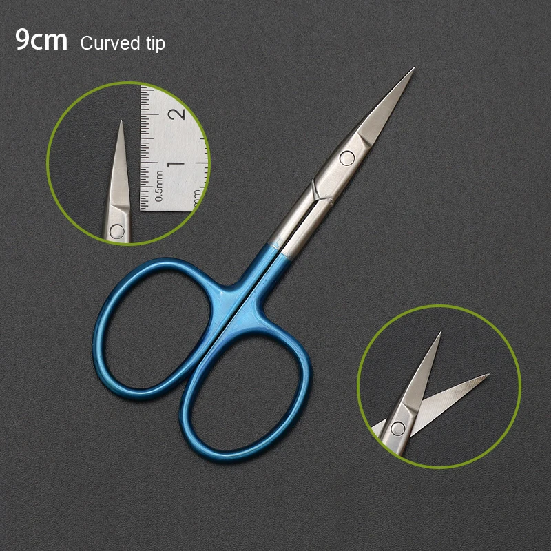 Eye Scissors 9cm Ophthalmology Surgical Special Straight Curved Scissors Double Eyelid