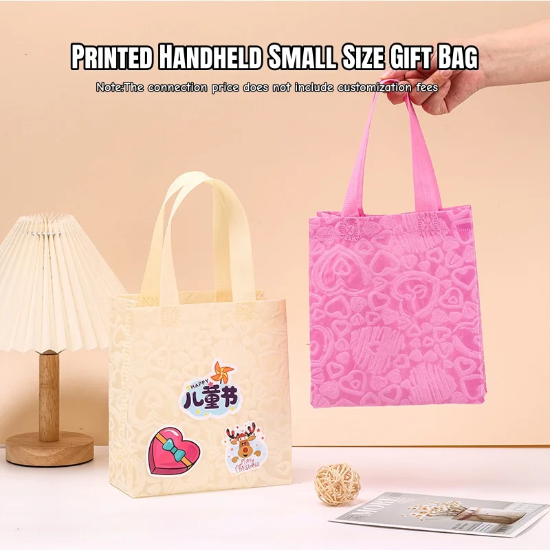 Bolsa de tela no tejida colorida con estampado de flores, perfecta para embalaje de regalos, recuerdos de fiestas de cumpleaños y compras, personalizable, 10/20 piezas