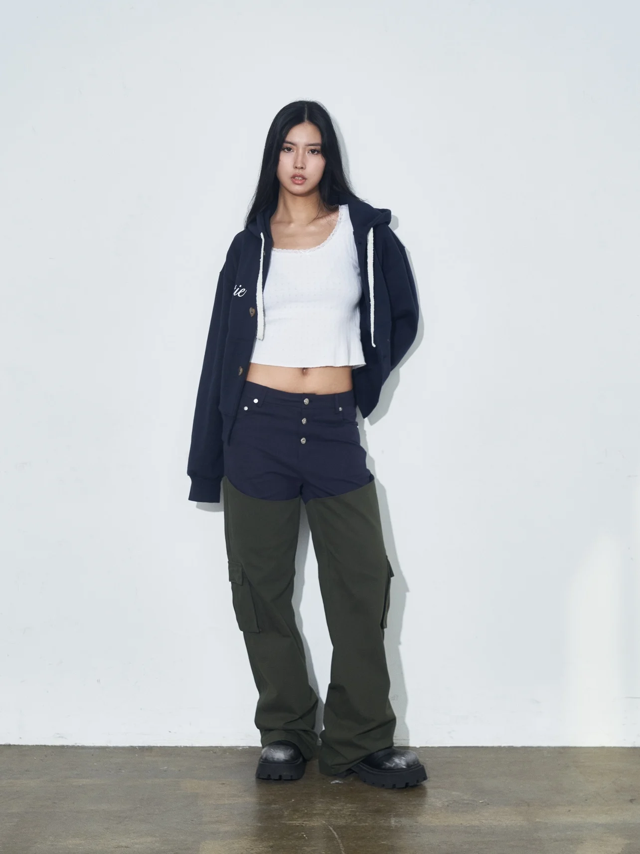 

Original SUBROSA PL Cherry Patchwork Micro Flare ket Work Trousers Women's Casual Pants Slim Fit l Waist Long Cotton