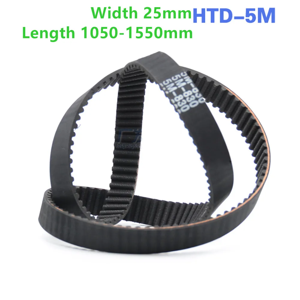 HTD 5M Closed Loop Rubber Timing Belt Pitch Length 1050 1080 1425 1520mm Width 25mm 5M-1260 5M-13905M-1455 5M-1520 5M-1550 HTD5M