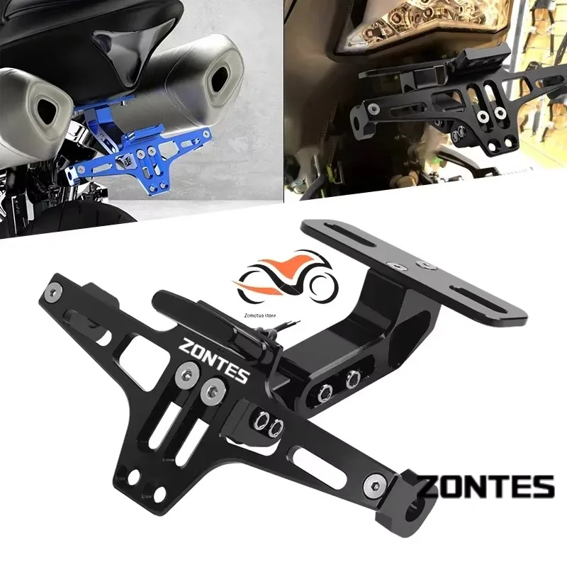 

For Zontes G1 125 ZT125 G1 ZT125U ZT 125 U ZT 310X ZT310R Motorcycle Adjustable Rear Tail Tidy License Plate Holder Bracket LED