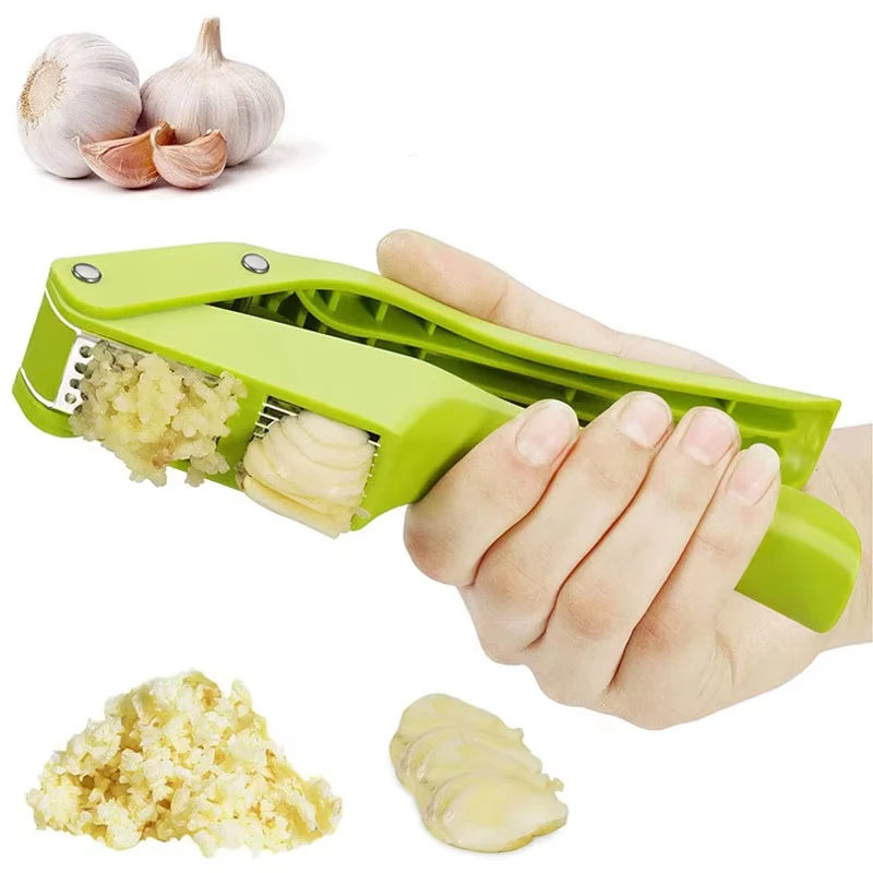 Prensa de ajo multifuncional para prensar puré de ajo y ajo en rodajas, exprimidor de verduras para cocina casera, herramienta trituradora