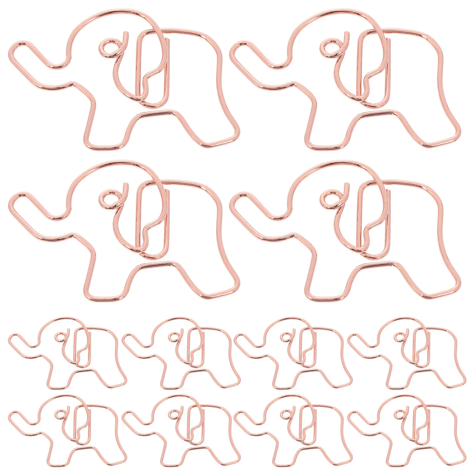 20 Pcs Elephant Paperclip Cute Clips Jumbo Funny Bookmarks Accessories Pin Unique Animal