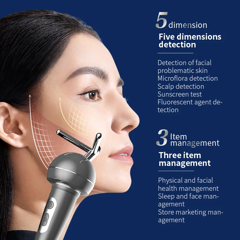 Upgraded X5 3D Ai Skin Image Analyzer High Definition Pixels Whole Facial Scanning Multi Spectrum Moisture Scalp Detection