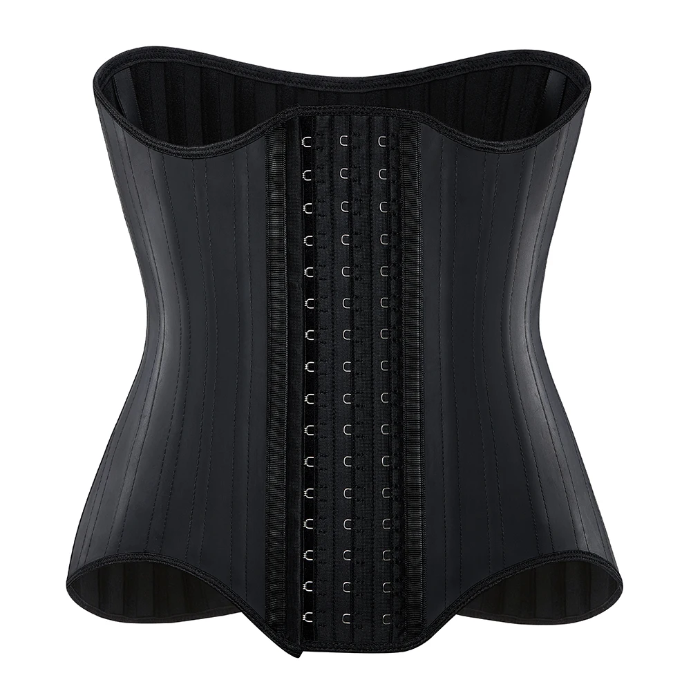 25 Steel Boned Latex Corset Women Underbust Korset Waist Trainer Girdle Slimming Shaper Belt