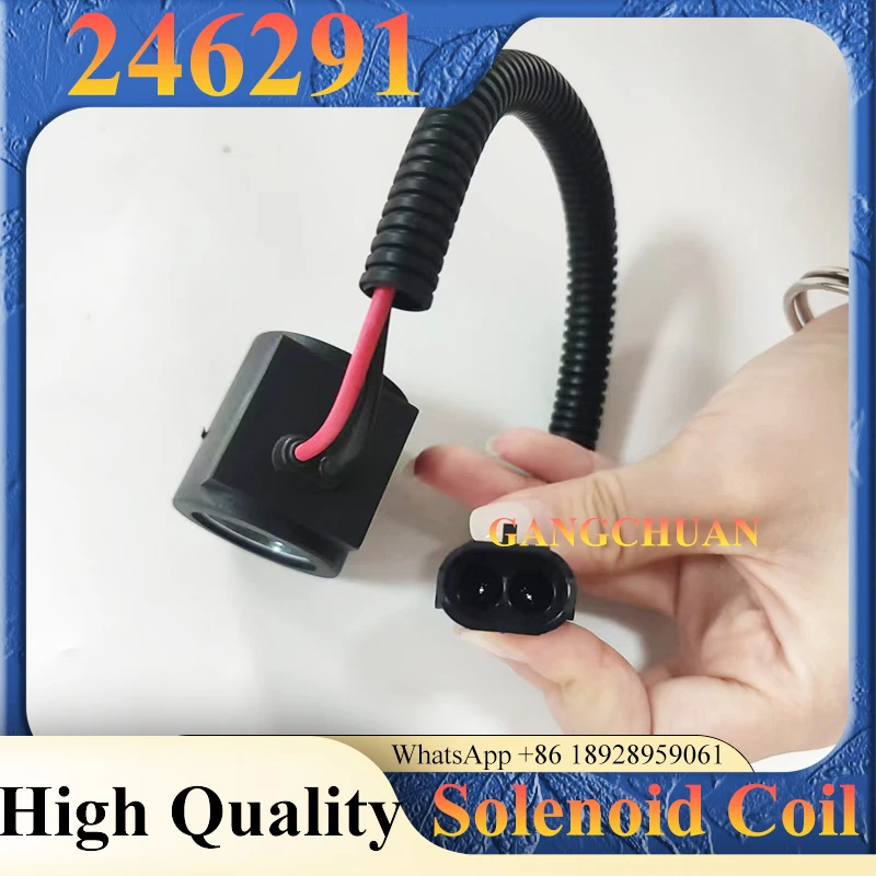 อะไหล่เครื่องยนต์รถขุด โซลินอยด์วาล์ว 246291 12v คอยล์โซลินอยด์วาล์ว